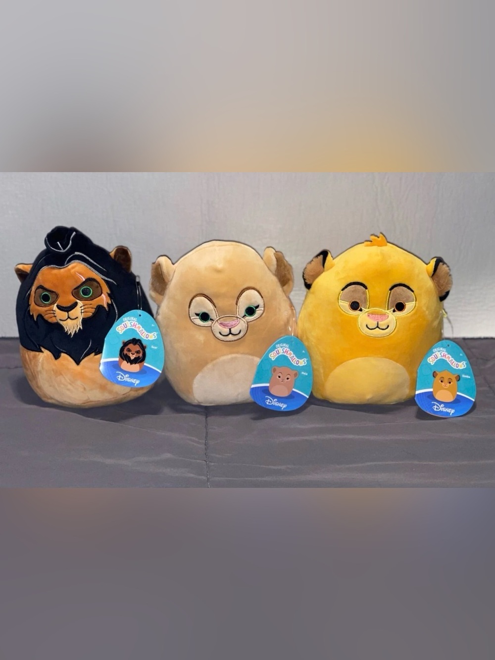 Disney Tan Squishmallow-Style Plush set of 3 Brand New